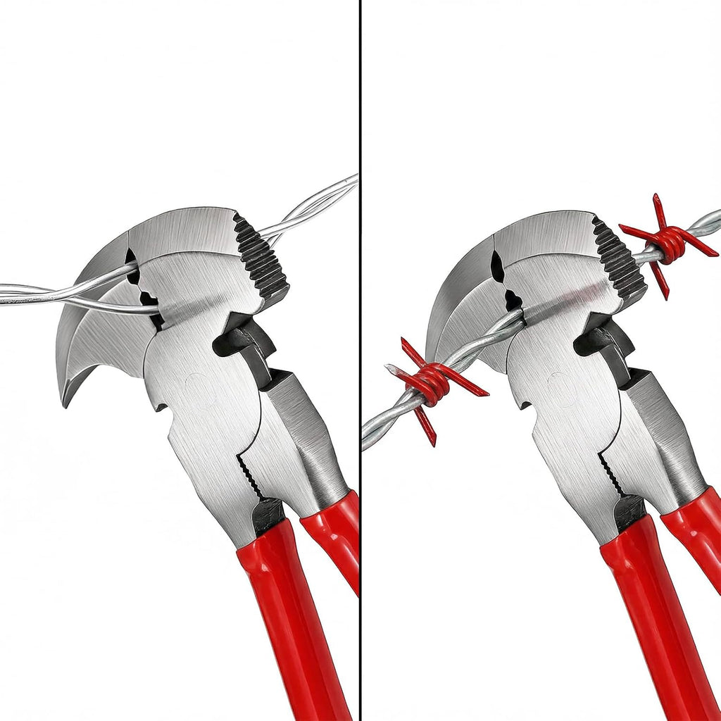 10.6 Inch Fencing Plier, Heavy Duty Fence Plier Tool, Barbed Wire Fence Cutter, Nail Puller