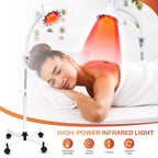 Infrared Red Light Therapy Lamp 275W with Timer and Adjustable Height Stand