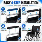 Covzoe 2 Pair Replacement Wheelchair Arm Pads, 14 Inch