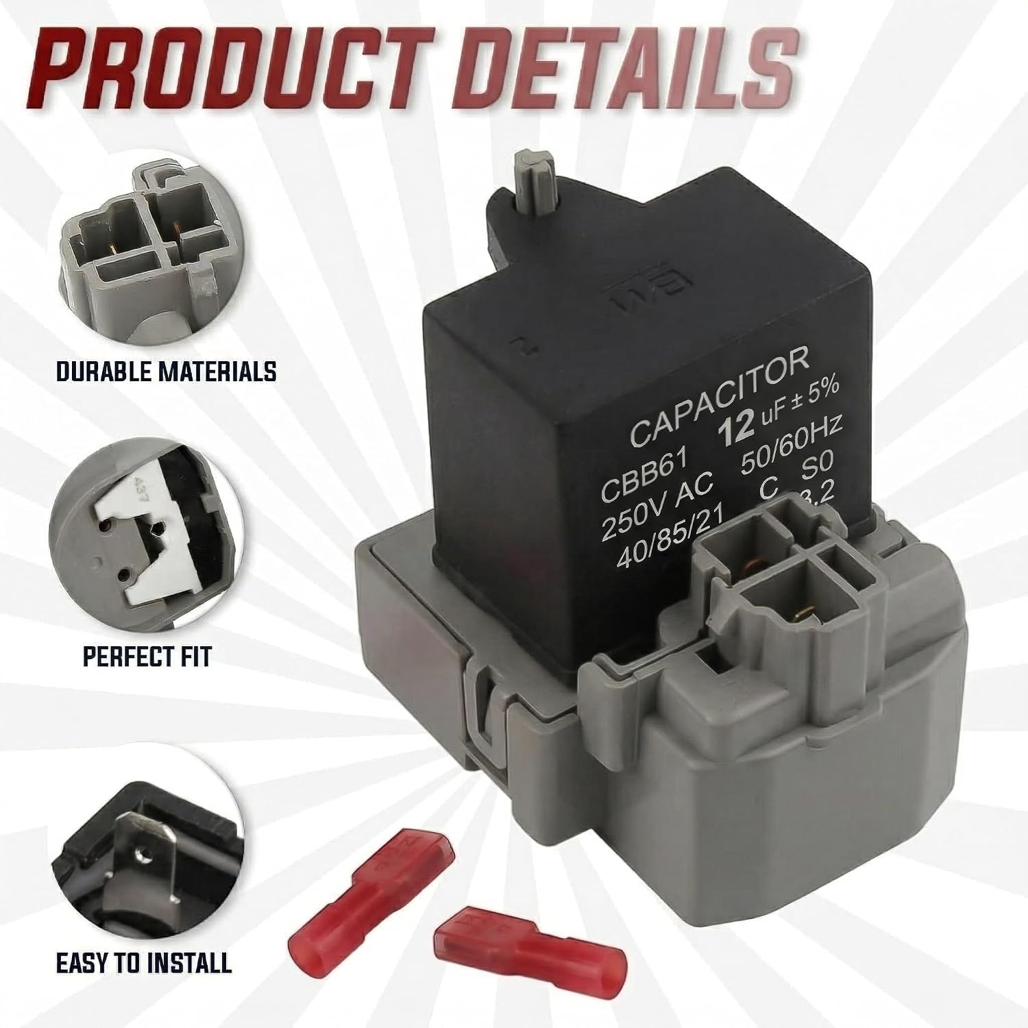 2319792 W10197428 W10189190 TSD2 Overload and Start Relay & Compressor Run Capacitor by Seentech - Compatible with