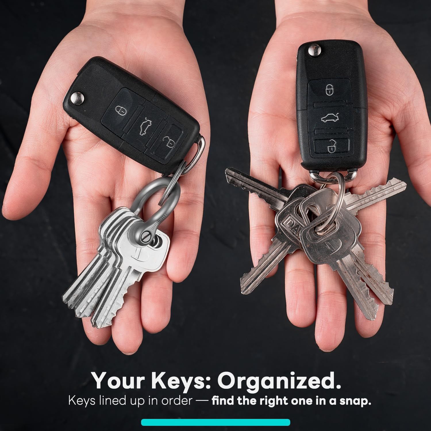 Titanium Key Organizer, Small D Ring Keychain
