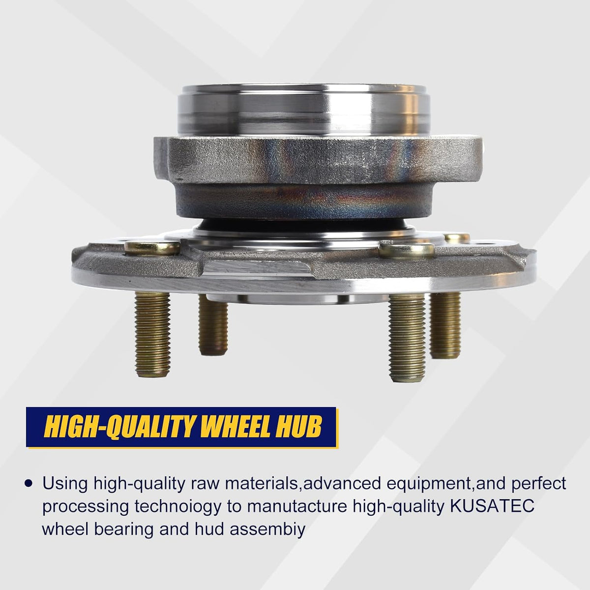 KUSATEC 513098 Front Wheel Bearing and Hub Assembly Compatible with 1997 Acura CL, 1990-1997 Honda Accord, 4 Lug Bolts without ABS