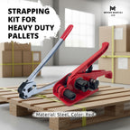 Strapping Kit for Heavy Duty Pallet Packaging – Manual Steel Banding Tool Set | Tough Portable Strap Kit for Freight