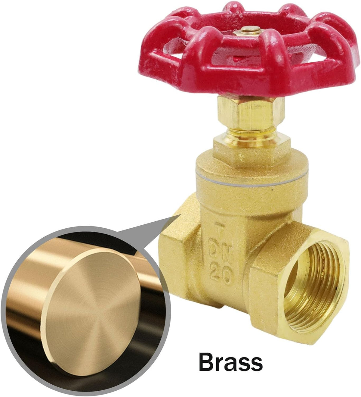 Antrader 3/4" Gate Valve Brass,Manual Rotary Sluice Valve with Wheel Handle