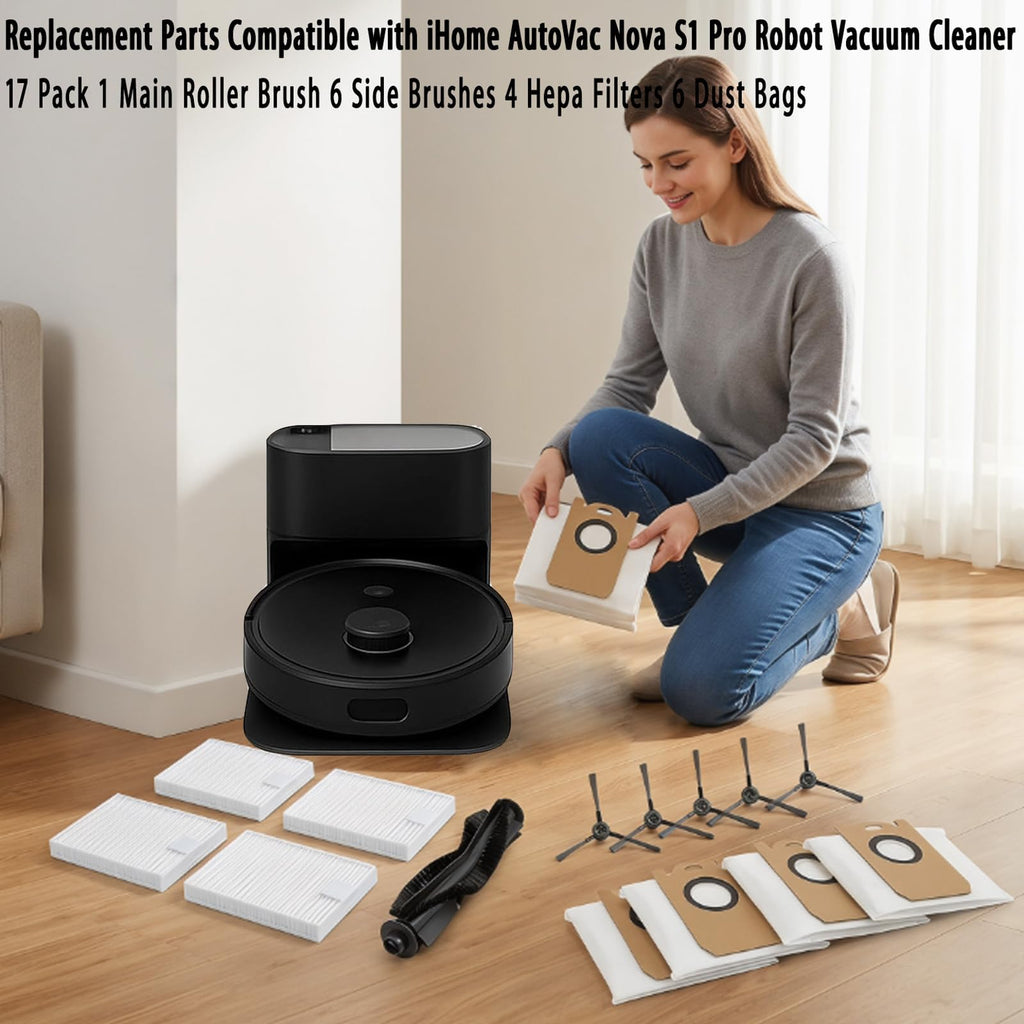 Replacement Accessories Kit for iHome AutoVac Nova S1 Pro Robot Vacuum