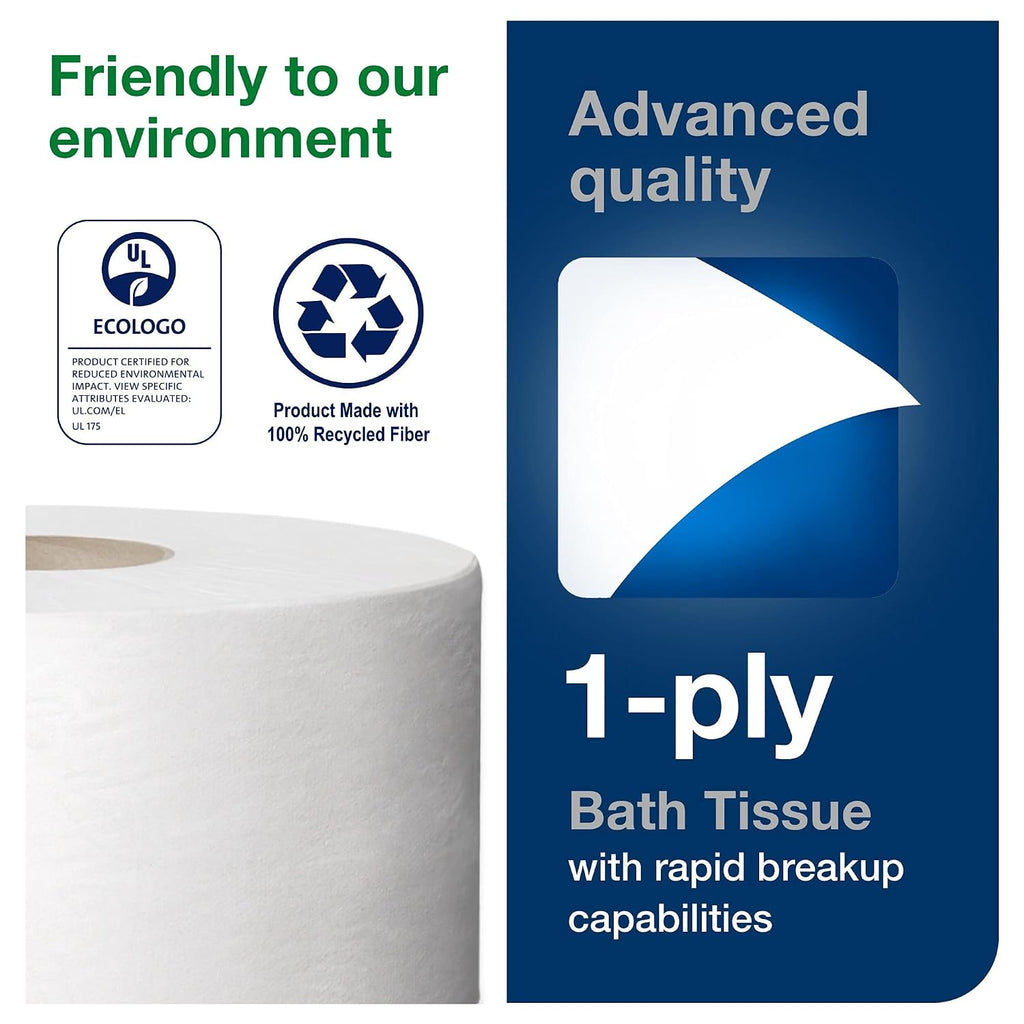 Mini Jumbo Toilet Paper Roll White T2, 12 x 1200', 12013903