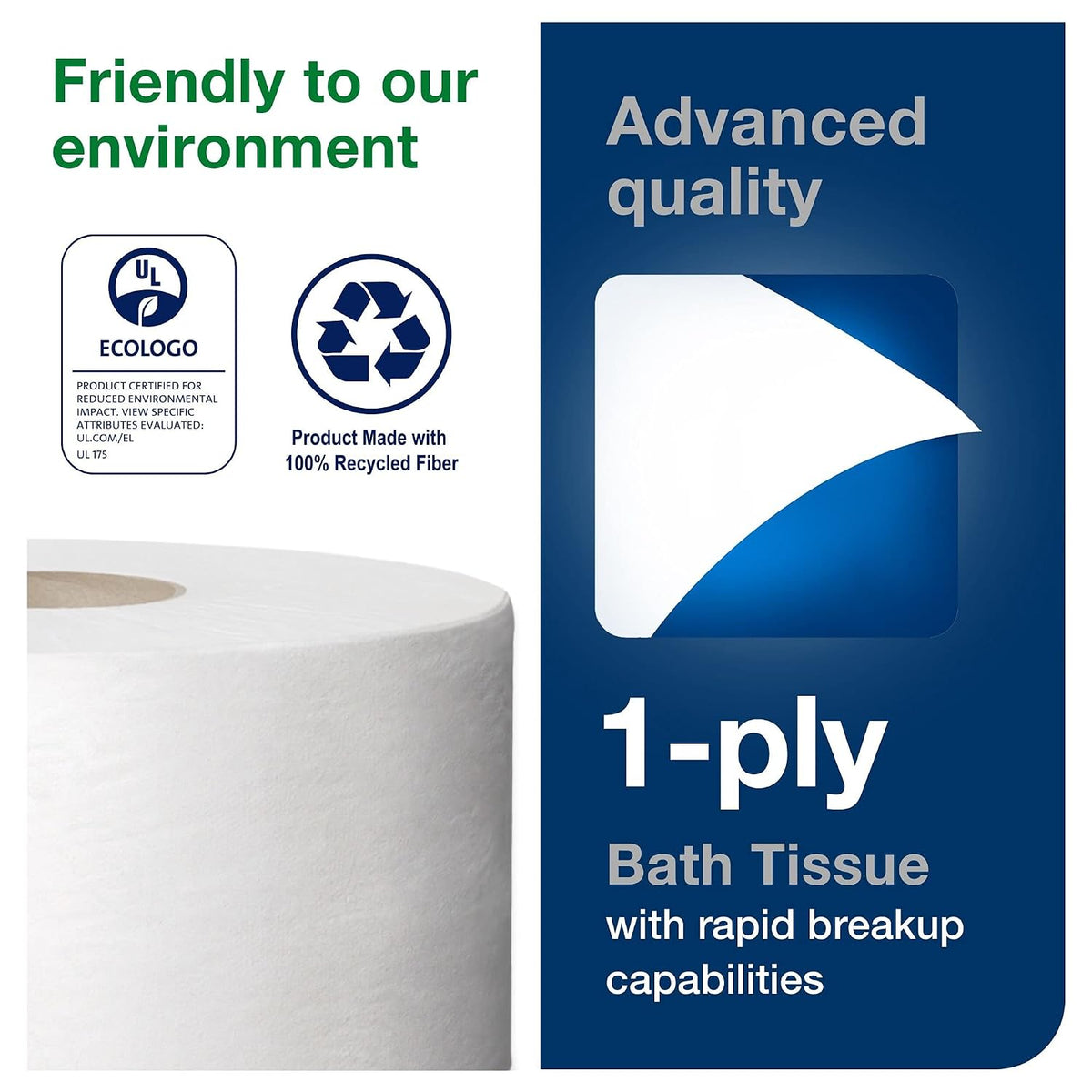 Mini Jumbo Toilet Paper Roll White T2, 12 x 1200', 12013903