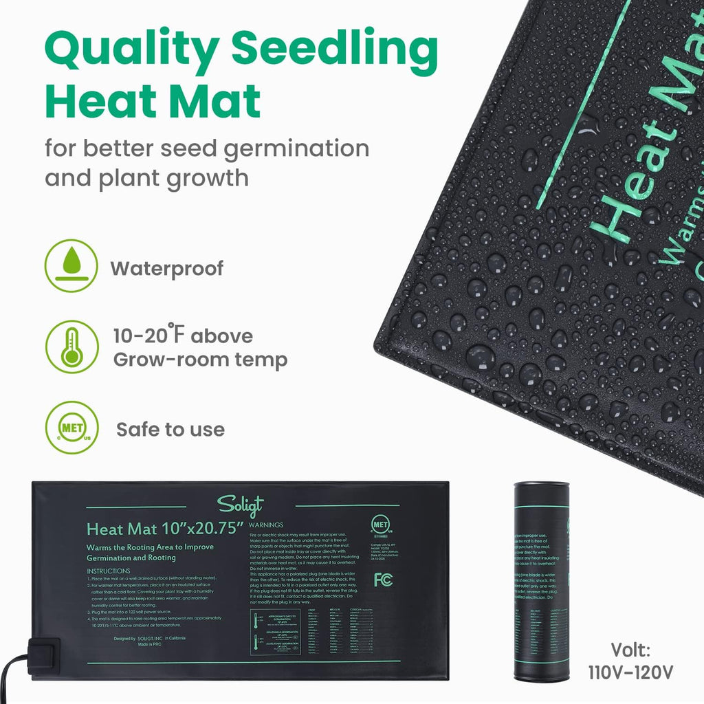 2 Set 60-Cell Seed Starter Kit with Domes, Cell Trays and Heat Mats | Cloning, Propagation and Germination Station