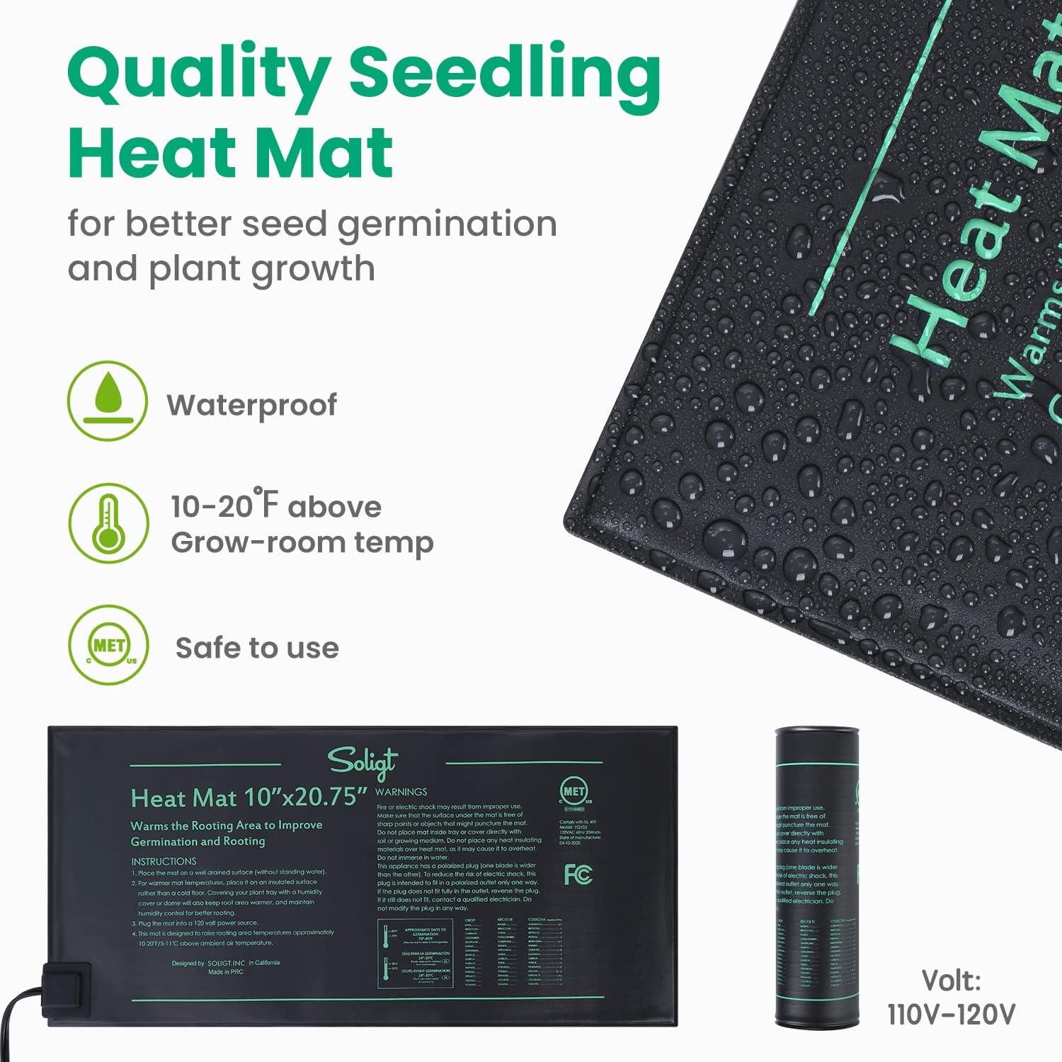 2 Set 60-Cell Seed Starter Kit with Domes, Cell Trays and Heat Mats | Cloning, Propagation and Germination Station