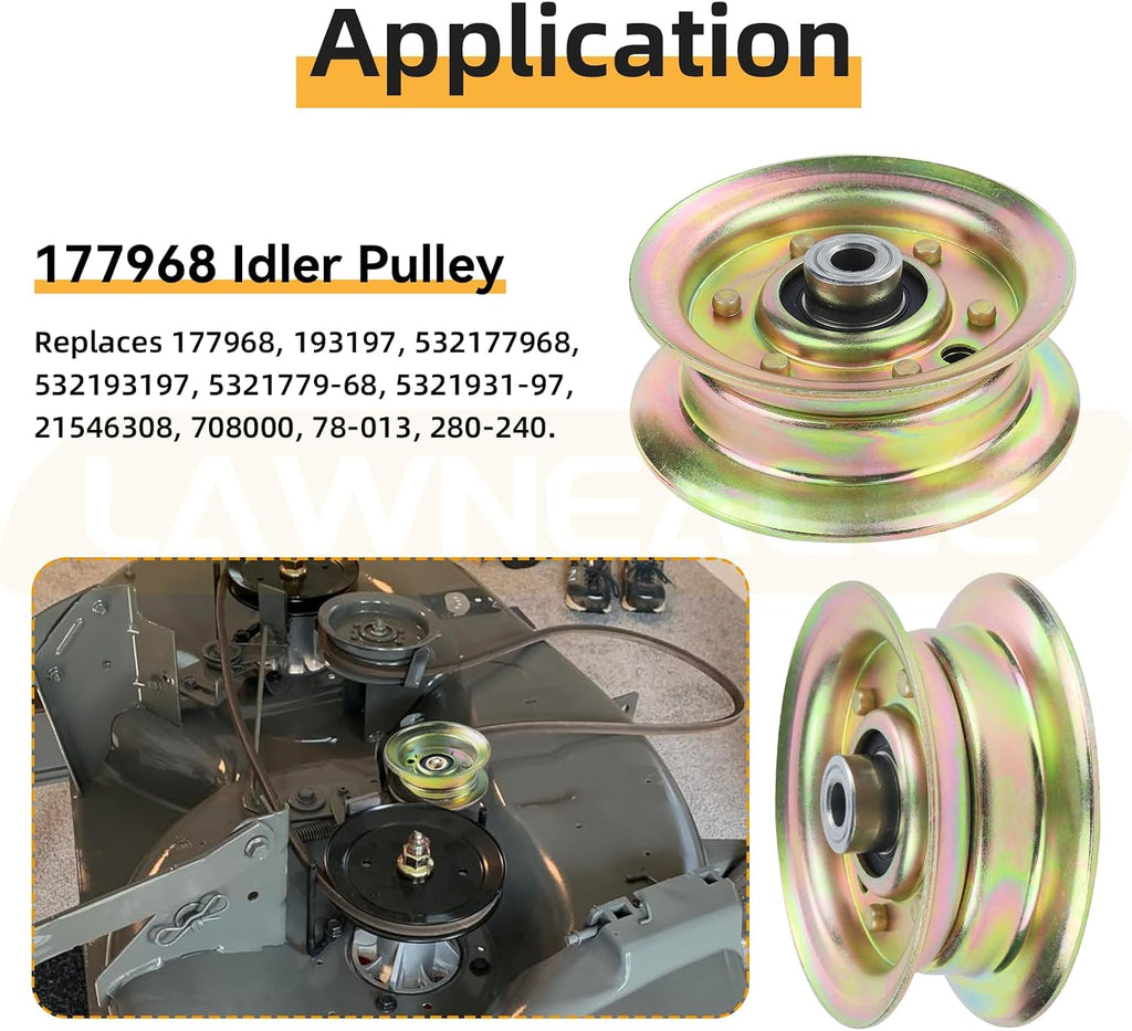 532177968 Idler Pulley for Craftsman/Husqvarna 42" 46" 48" Decks