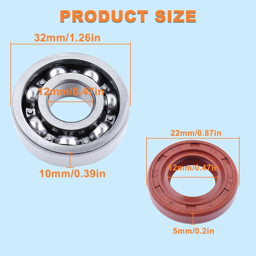 MS194T MS193T Crankshaft Ball Bearings Seals Kit for Stihl MS194T MS193T MS194 MS193 MS 194T 193T Gas Top Handle Chainsaw Parts 1137 030 0402, 9503-003-0239, 9639-003-1205
