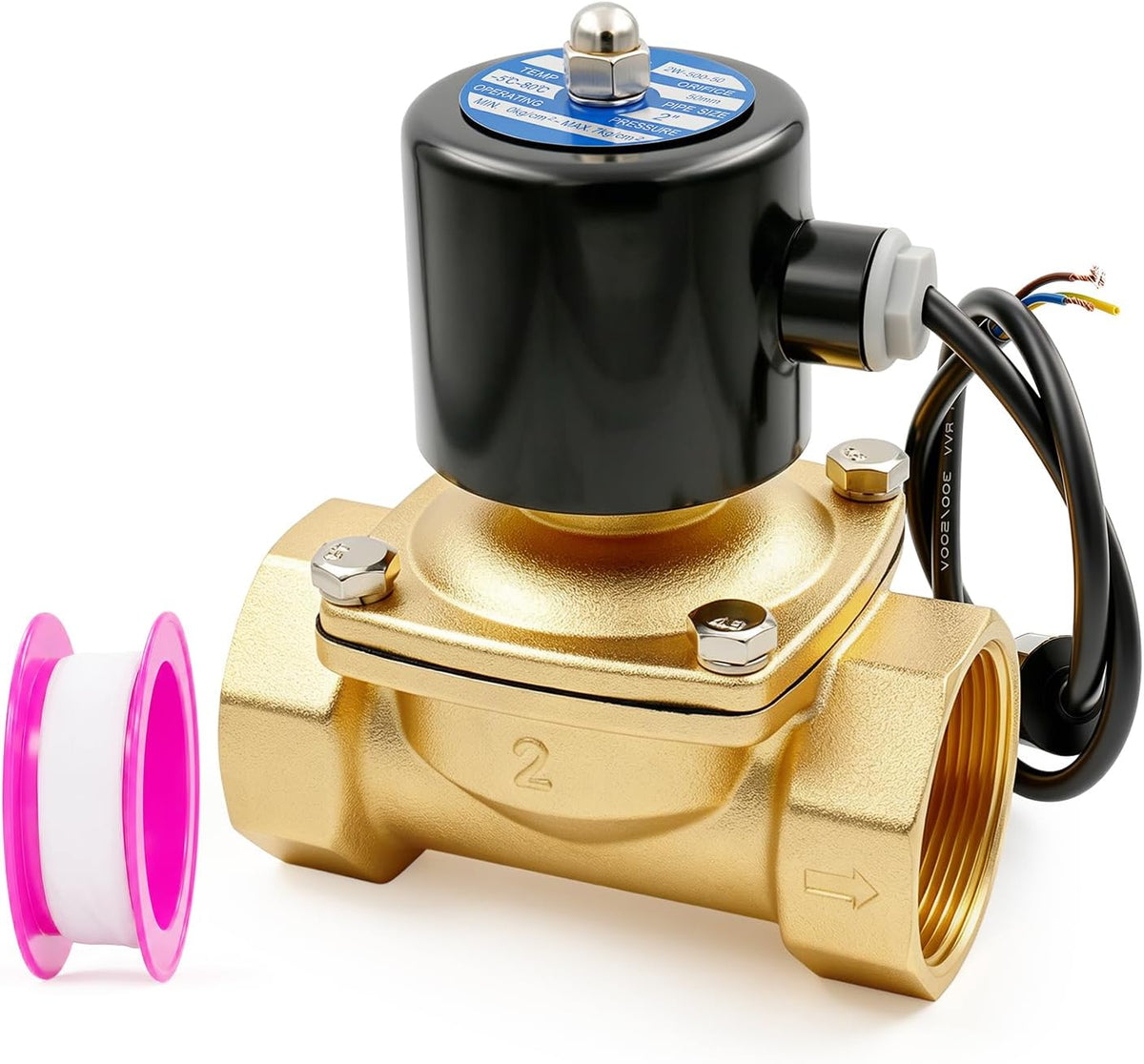 BAOMAIN 2" PT Brass Energy Saving Electric Solenoid Valve DC 12V NC