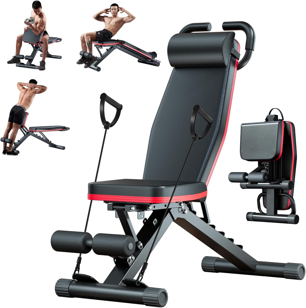 2026 Adjustable Weight Bench - 1000LBS Foldable Workout Bench for Home Gym | Leg Extension, Foldable Incline Decline