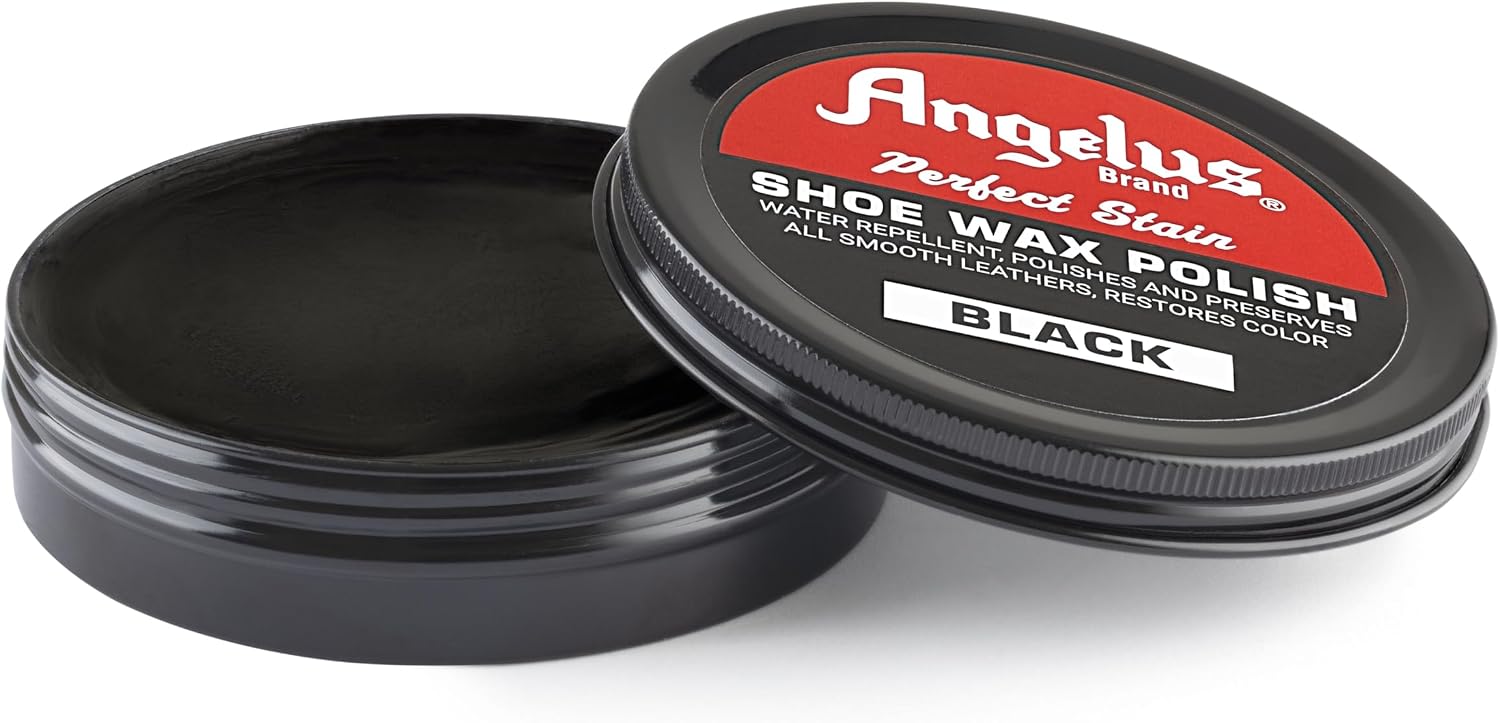 Perfect Stain Shoe Wax Polish, Professional Shoe Polish Solid Paste Wax For Leather Shoes & Boots, 3 fl oz, Black