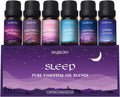 Sleep Essential Oils Set for Diffusers for Home, Set of 6 Essential Oil Blend Aromatherapy - Eucalyptus, Jasmine