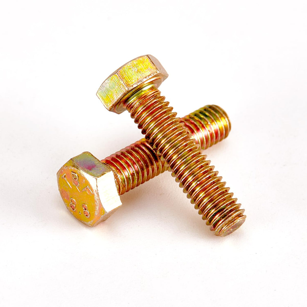 M5-0.8 x 20mm Heavy Duty Hexagon Bolts Hex Head Screws, 8.8 Grade Alloy Steel, Galvanized Finish, Metric Machine Fully Threaded, 50PCS