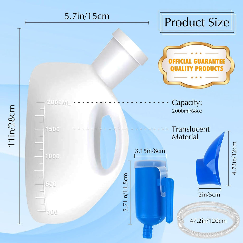 Unisex Potty Urinal for Car, 68 OZ Travel Urinals Kit Male and Female Urination Device Toilet Urinal for Men and