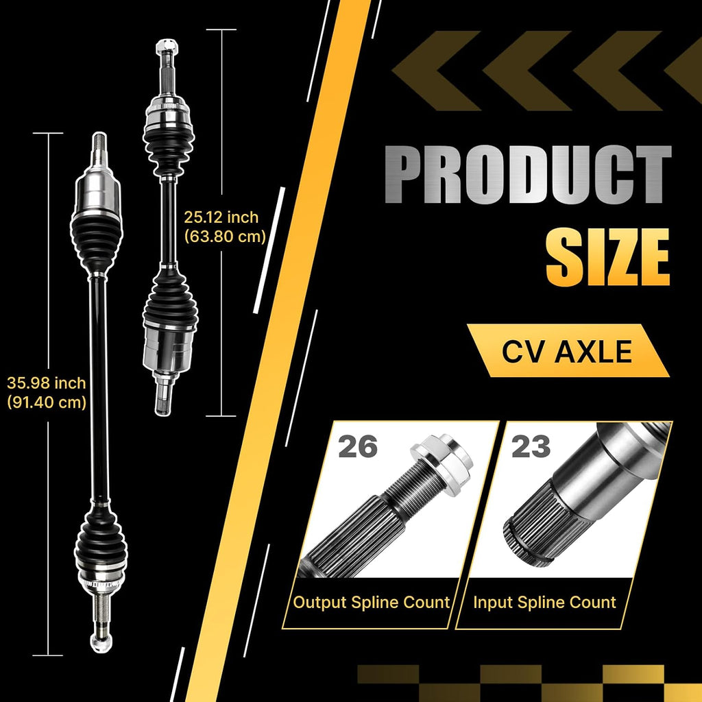 2PCS Front CV Axle Shaft Assembly Compatible with Toyota Corolla 2003 2004 2005 2006 2007 2008 L4 1.8L Automatic Trans Only, Driver and Passenger Side, OE# NCV69583 NCV69584