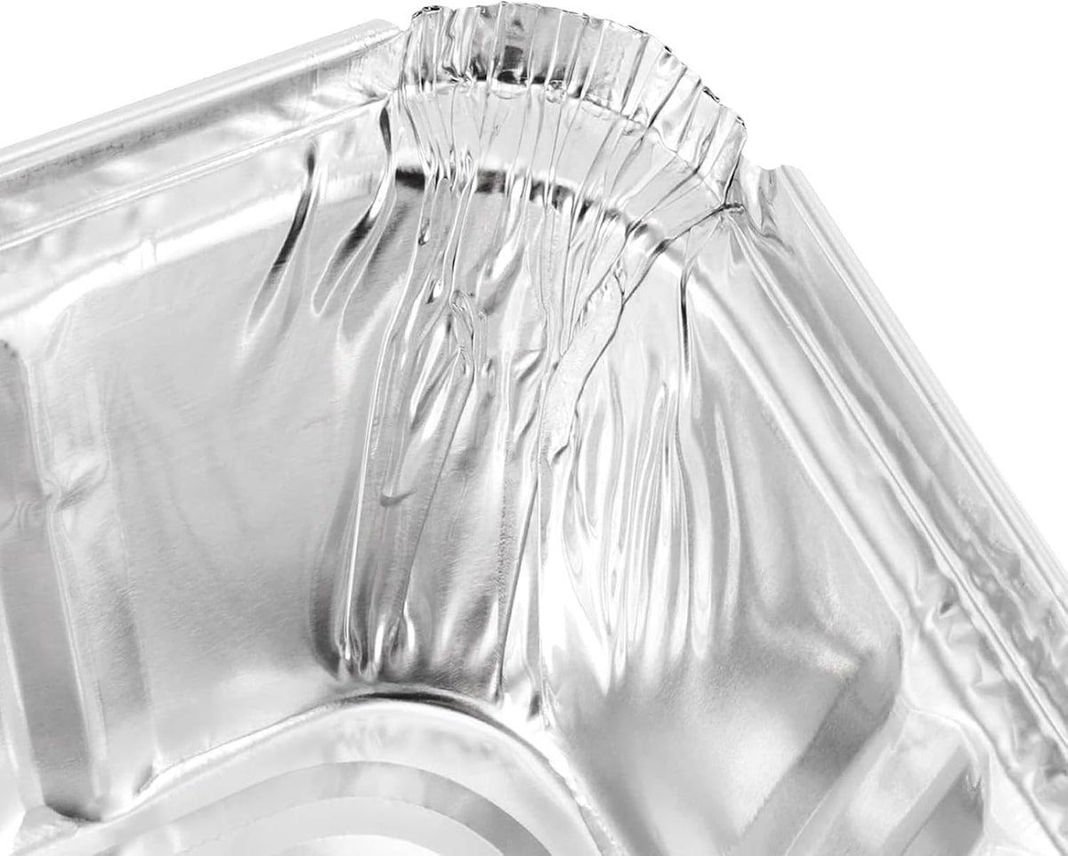 125 Pack 1.5 Lbs 7 x 5 Inch Rectangle Aluminum Pans, Disposable Aluminum Foil Pans with Clear Lids for Baking