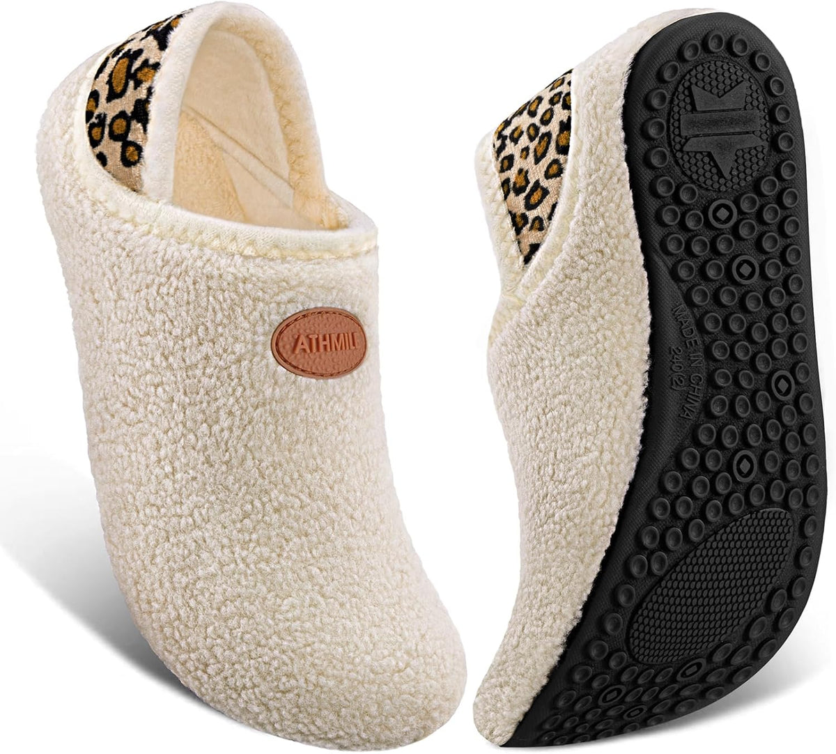 Mens Womens House Slippers Soft Slip-on Slipper Socks Non-Slip Indoor Outdoor House Shoes for Home Bedroom Travel