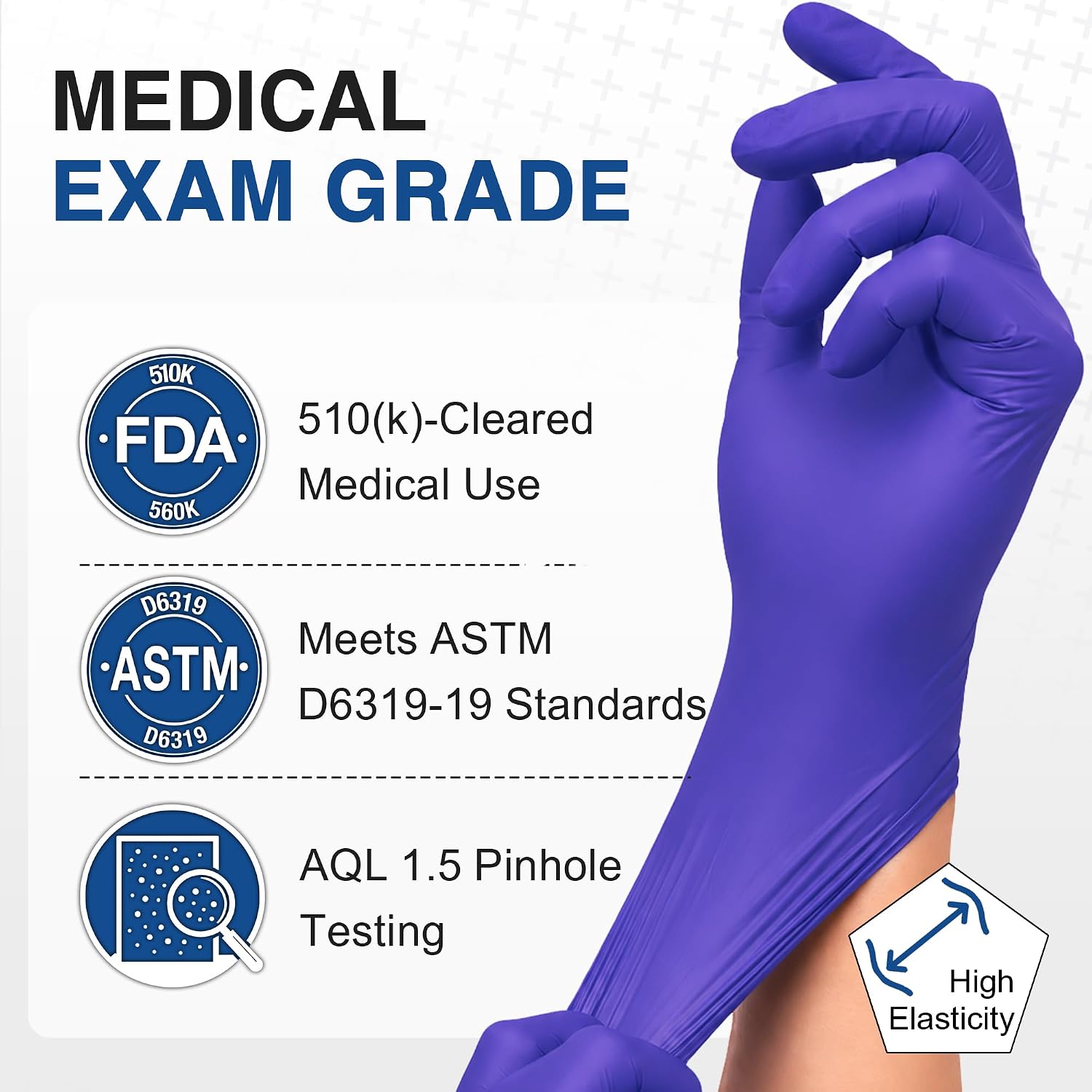 Medical Nitrile Exam Gloves, Powder & Latex Free, Darkblue | Disposable for Medical Exams, Cooking, Food Prep