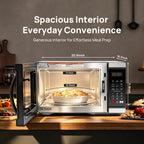 1000 Watt Microwave Countertop Ovens, Black Digital Small Microwave 1.1 Cu Ft, Large Microwave 6 Auto Cooking, Eco