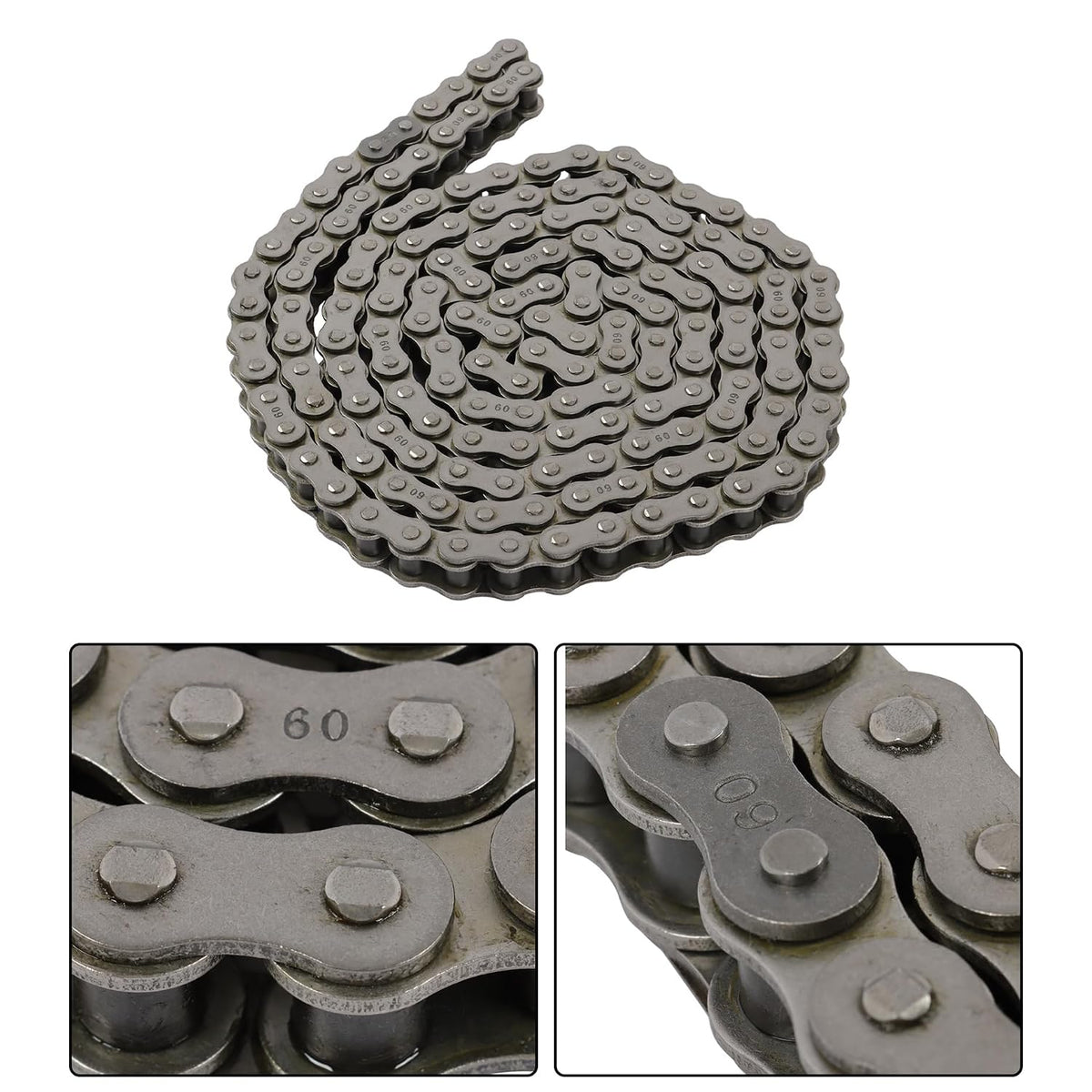 kimllier #60 Roller Chain 10 Feet, Heavy Duty Industrial Drive Chain