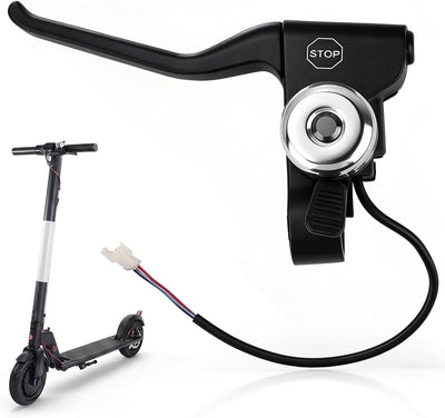 Universal Left Brake Lever Handle with Bell Compatible with Gotrax Gxl V2, Apex Pro, Xl Rival, Xr Elite Electric Scooter - Gotrax Scooter Parts Replacement with Bell, E-Scooter Parts Accessories