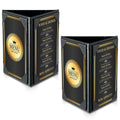 Leather Table Tent Triangle Menu Holders 4" x 6", 2 Pack 3-Side