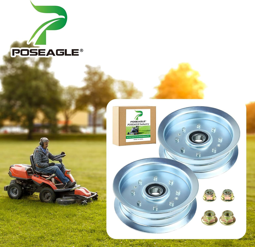 2 Pcs AUC17621 GY20629 Idler Pulley for John Deere 42 48 D140 Deck