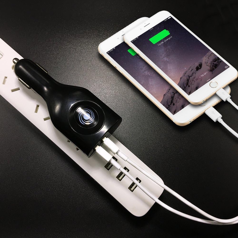 2Pack USB Car Charger, 2-in-1 Portable With Foldable Plug Wall Charger for iPhone X XR XS 7 8 Plus Note 8 9 Galaxy S8