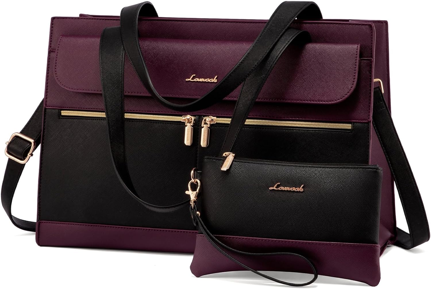 Laptop Bag for Women 17.3 Inch Laptop Tote Work Bags Professional Leather Computer Briefcase Waterproof Handbag