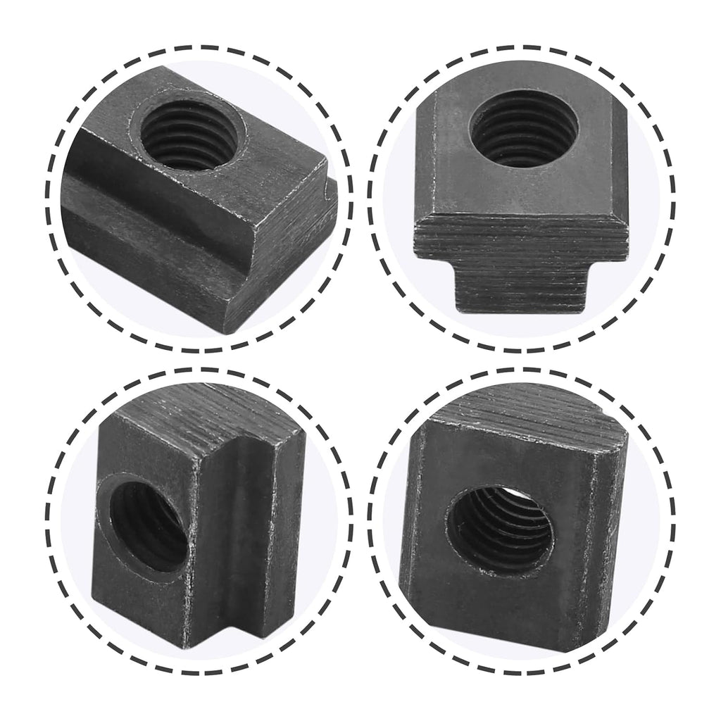M10 T-Slot Nut, Black Oxide Finish, 5 PCS, 3/8 Threads