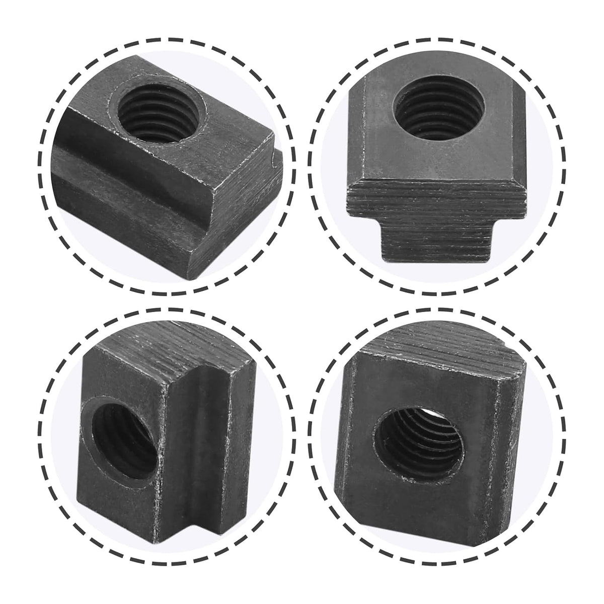 M10 T-Slot Nut, Black Oxide Finish, 5 PCS, 3/8 Threads