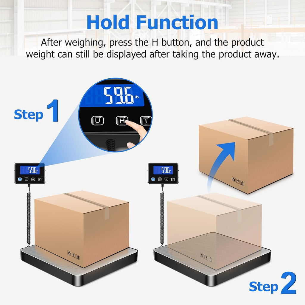 Shipping Scale, 440lb/0.35oz High Accurate Digital Postal Scale with Hold/Tare Function, Shipping Scale for Small