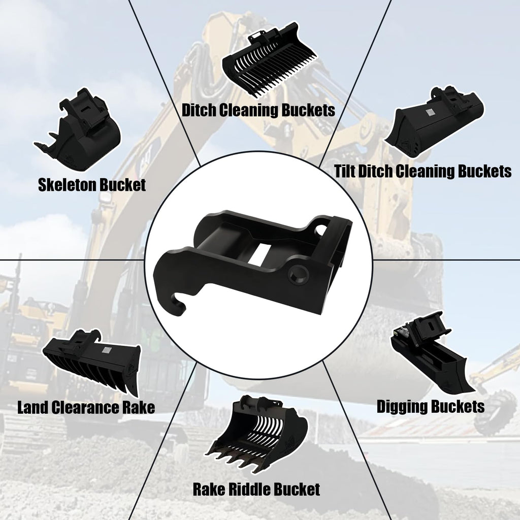 X-Change Coupler Bracket mini Excavator Bucket Mount attachments Quick Attach for Bobcat E Series Black-Coating Steel Attach Coupler