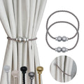 2Pcs Magnetic Curtain Tiebacks Modern Handmade Rope Curtain Tie Backs Grey