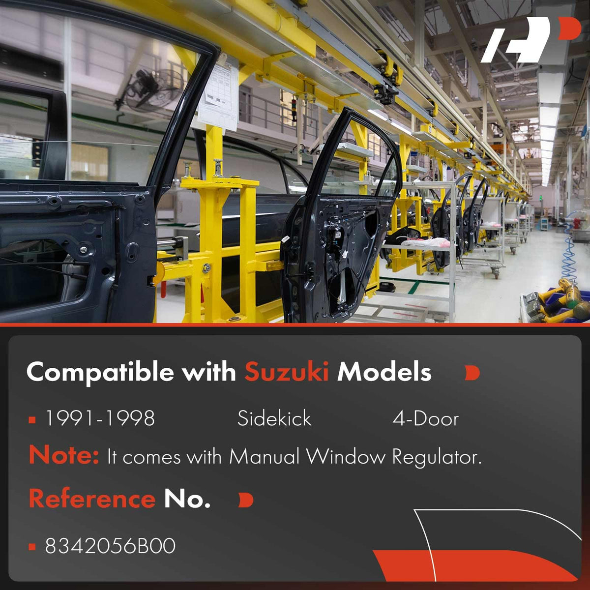 A-Premium Front Driver Side Manual Window Regulator Compatible with Suzuki