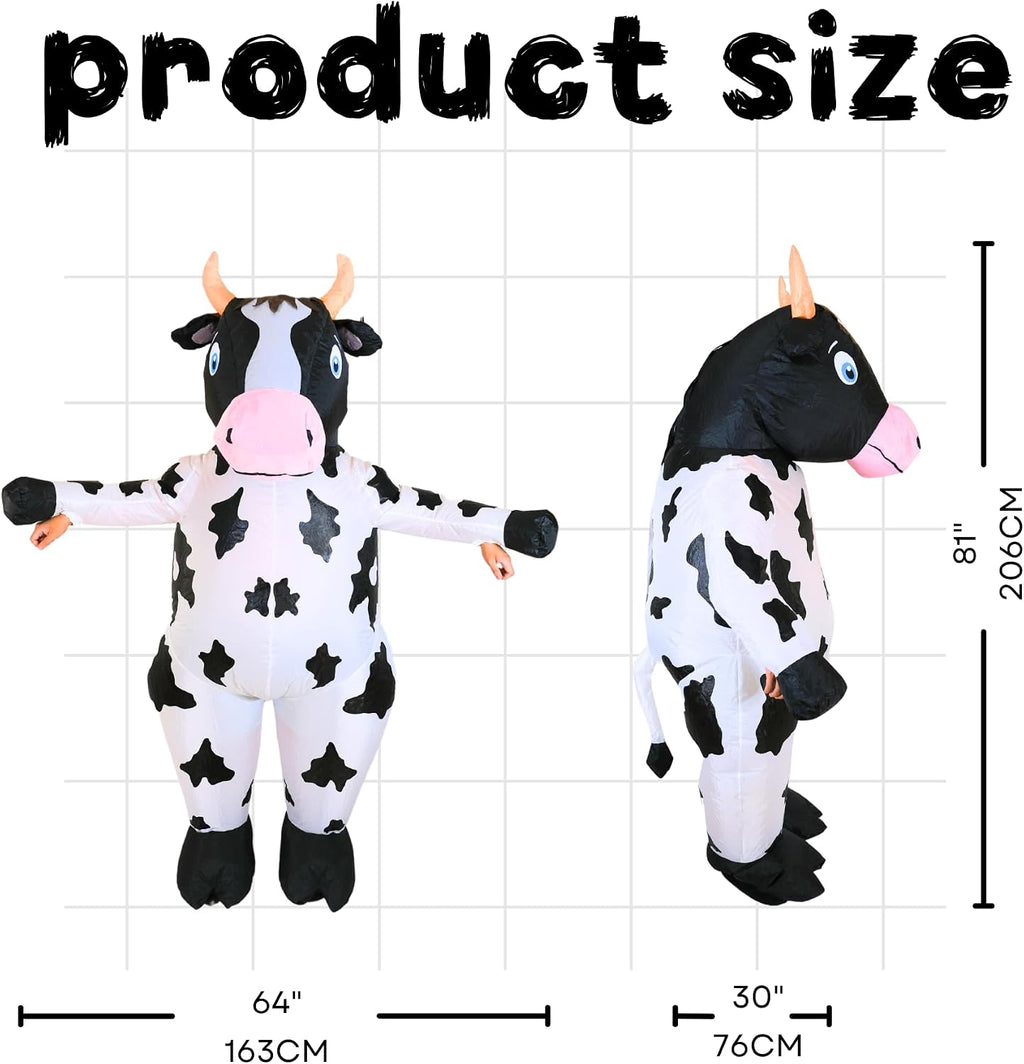 Inflatable Costume Adult, Blow Up Cow Costume for Halloween Inflatables Cosplay Party