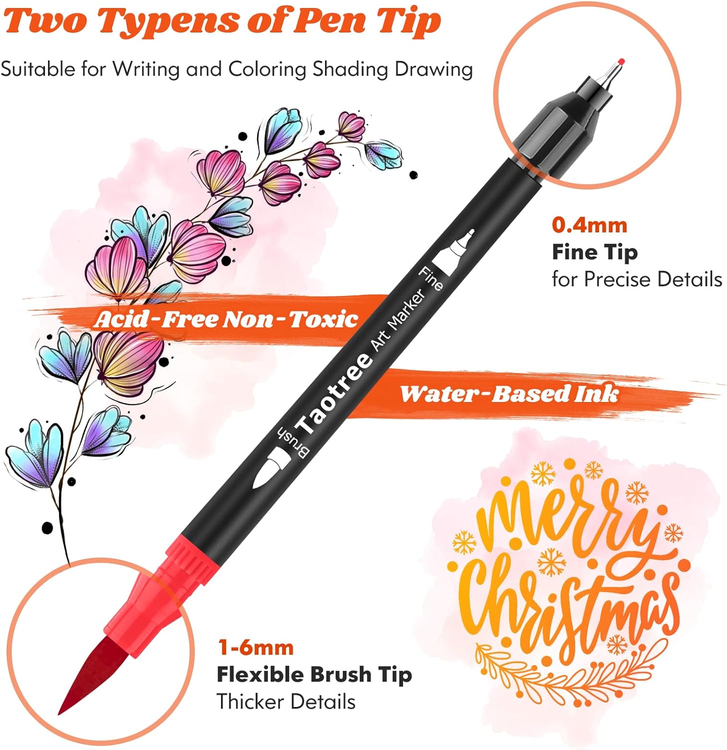 36 Colors Dual Tip Art Markers Pens for Adult Coloring Books, Artist Fine & Brush Tip Coloring Marker Drawing Pens