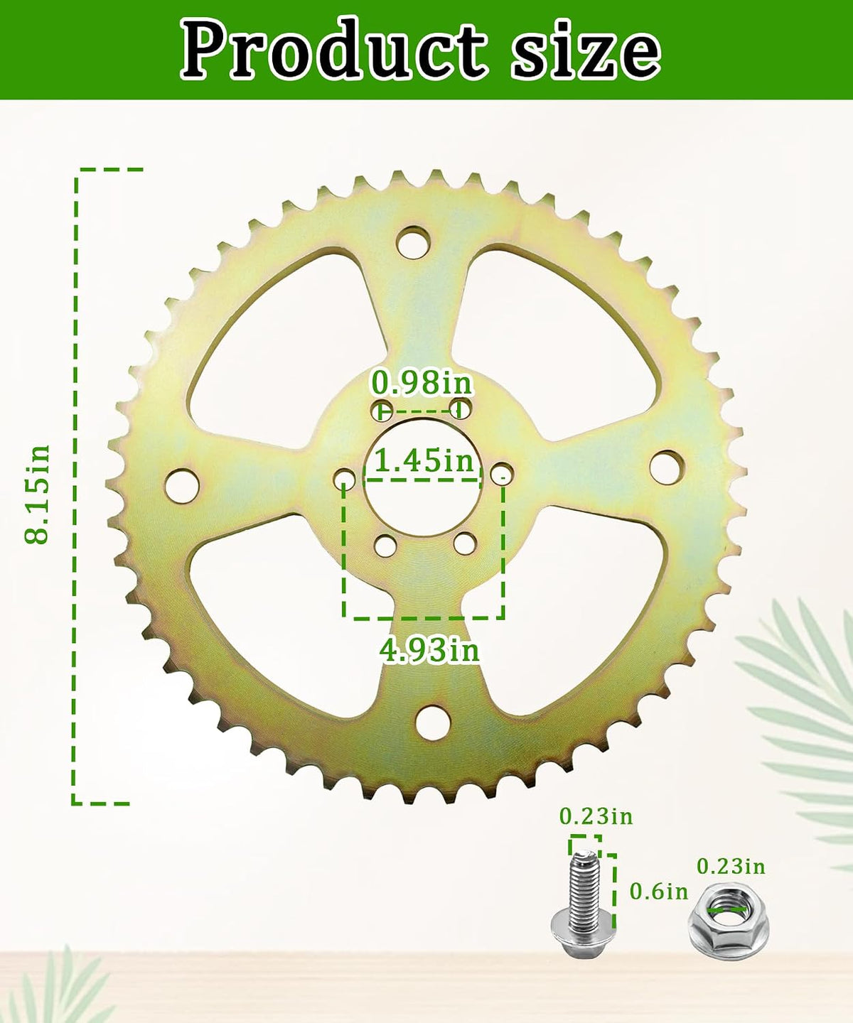 50T Balanced Performance Rear Chain 6 Hole Sprocket # 40 41 420