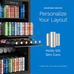 Beverage Refrigerator and Cooler, 120 Cans Capacity, 3.2 Cu Ft