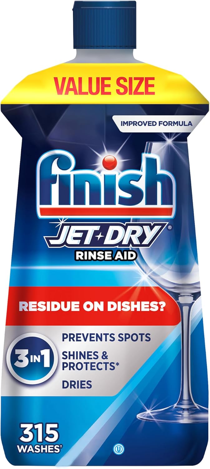 Jet-Dry Dishwasher Rinse Aid, Dish Detergent Drying Agent, 32oz
