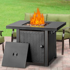 32 inch Propane Fire Pit Table with 2 Drink Holders