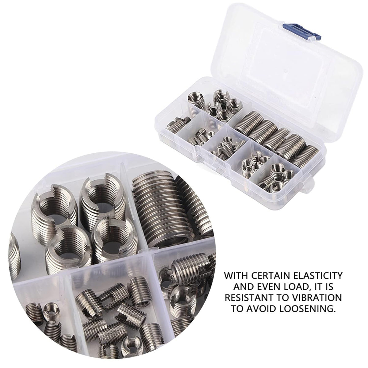 50Pcs Thread Inserts for Metal, M3 M4 M5 M6 M8 M10 M12