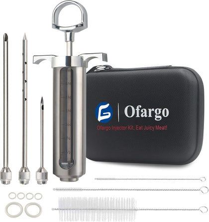 Meat Injector Kit for Smoker with 3 Marinade Flavor BBQ Injector Syringe Needles, Injector Marinades for Meats