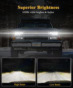 LED Headlights Assembly DOT Approved with Start Animation DRL Sequential Turn Signal Hi/Low Beam Lights Replacement