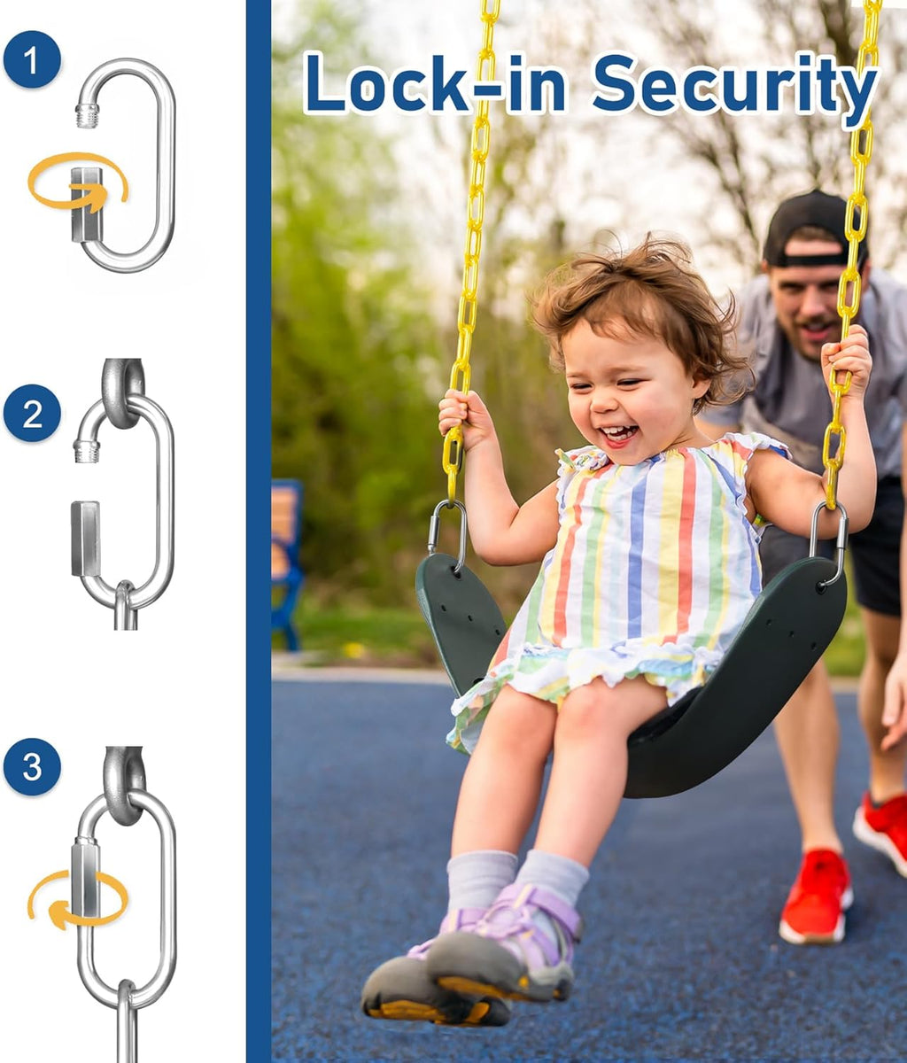 Heavy Duty Swing Seat, Kids Swing with 66" Rust-Resistant Chains, Swing Set Accessories Replacement with Quick Links