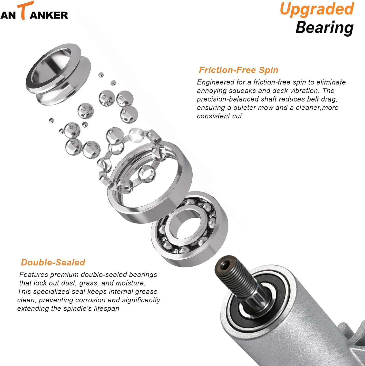 130794 Spindle Assembly 153535 Pulley Replaces for Craftsman LT1000 LT2000 Compatible with Poulan AYP HU 532130794