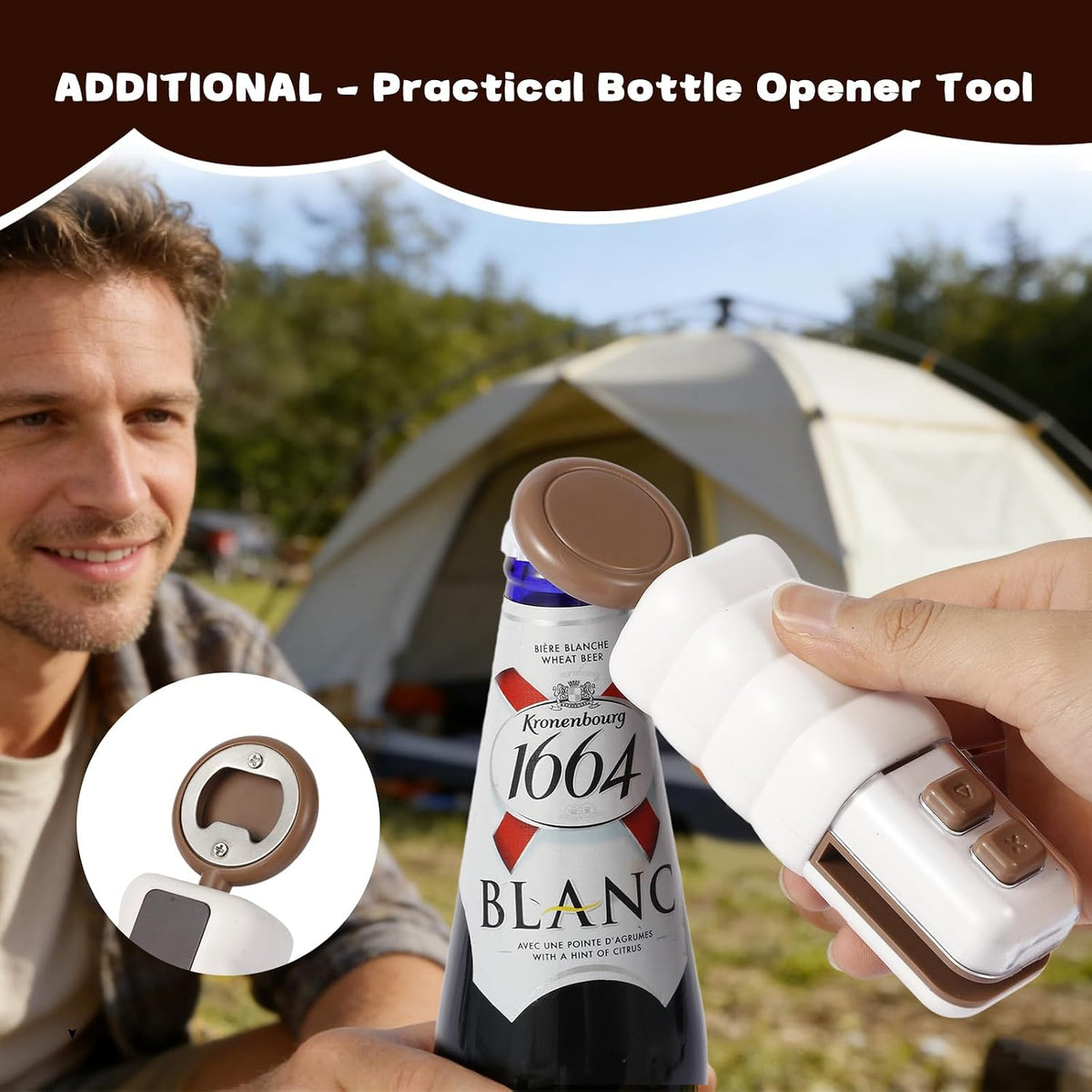 Mini Bag Sealer,4 in 1 Rechargeable Heat Sealer with Bottle Opener